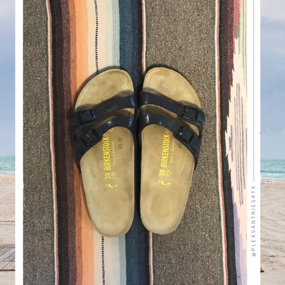 Unworn Birkenstock Navy Two Strap Madrid size 38